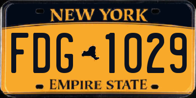 NY license plate FDG1029
