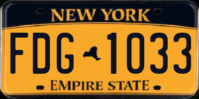 NY license plate FDG1033