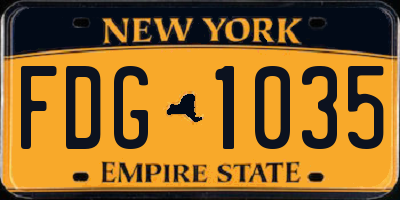 NY license plate FDG1035