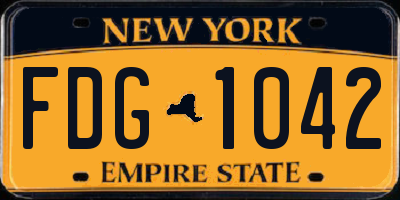 NY license plate FDG1042