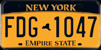 NY license plate FDG1047
