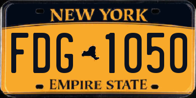 NY license plate FDG1050