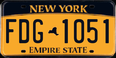 NY license plate FDG1051