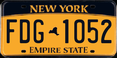 NY license plate FDG1052