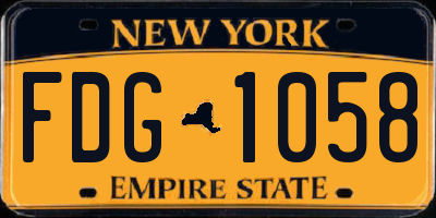NY license plate FDG1058