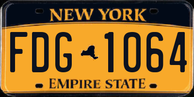NY license plate FDG1064