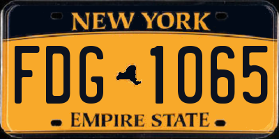 NY license plate FDG1065