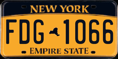 NY license plate FDG1066