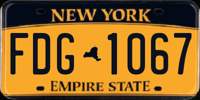 NY license plate FDG1067