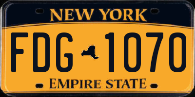 NY license plate FDG1070