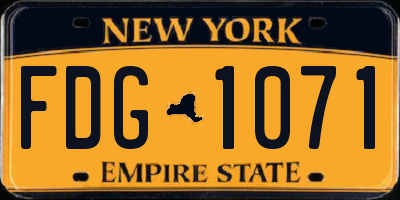 NY license plate FDG1071
