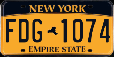 NY license plate FDG1074