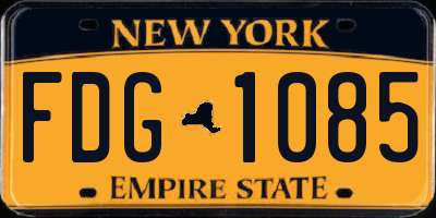 NY license plate FDG1085