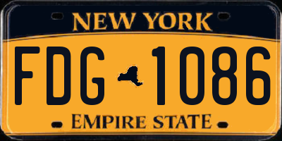 NY license plate FDG1086