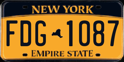 NY license plate FDG1087