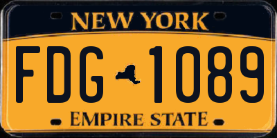 NY license plate FDG1089