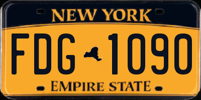 NY license plate FDG1090