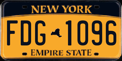 NY license plate FDG1096