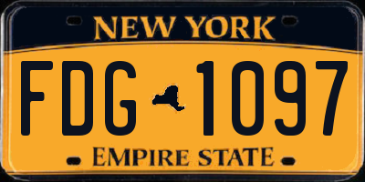 NY license plate FDG1097
