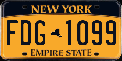 NY license plate FDG1099
