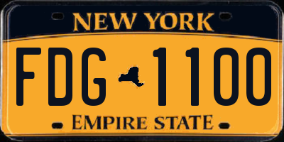 NY license plate FDG1100