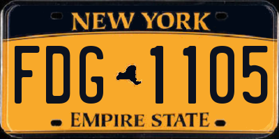 NY license plate FDG1105