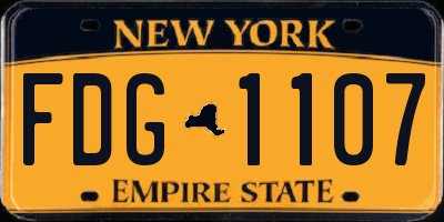NY license plate FDG1107