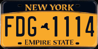 NY license plate FDG1114