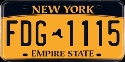 NY license plate FDG1115