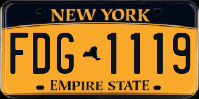 NY license plate FDG1119