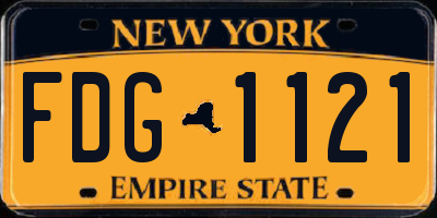 NY license plate FDG1121