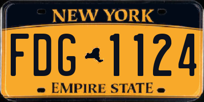 NY license plate FDG1124