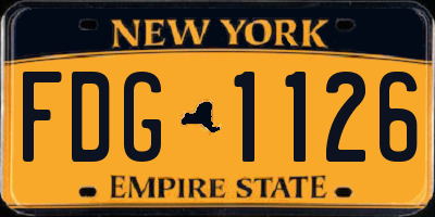 NY license plate FDG1126