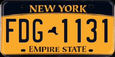 NY license plate FDG1131