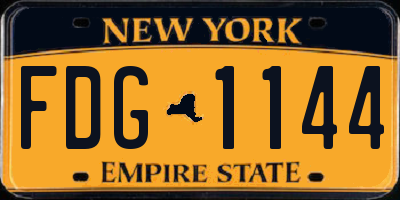 NY license plate FDG1144