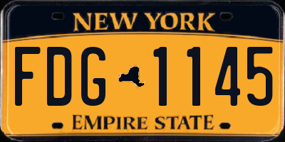 NY license plate FDG1145