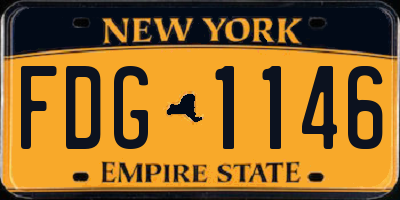 NY license plate FDG1146