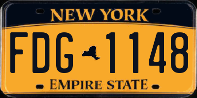 NY license plate FDG1148