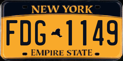 NY license plate FDG1149