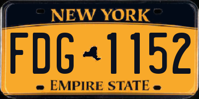 NY license plate FDG1152