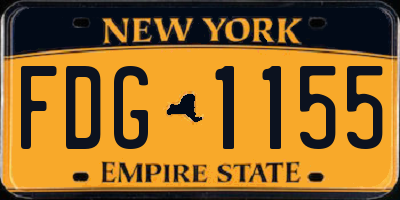 NY license plate FDG1155