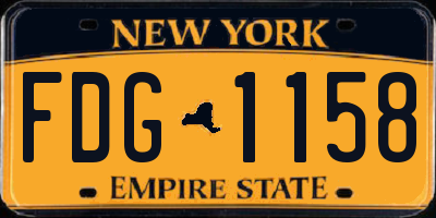 NY license plate FDG1158