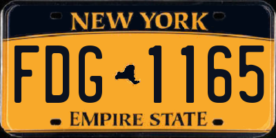 NY license plate FDG1165