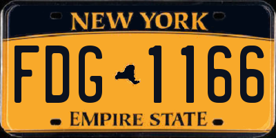 NY license plate FDG1166