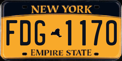 NY license plate FDG1170