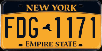 NY license plate FDG1171