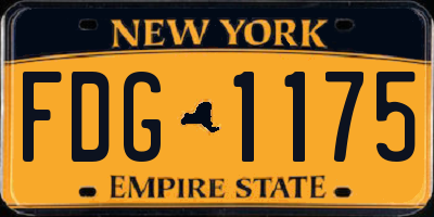 NY license plate FDG1175