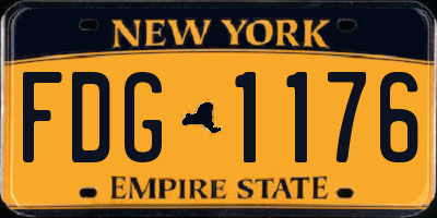 NY license plate FDG1176
