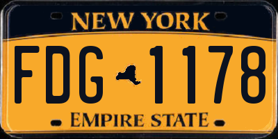NY license plate FDG1178