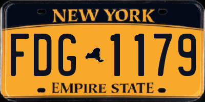 NY license plate FDG1179